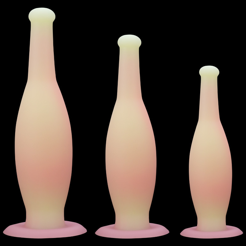 Wine Bottle Size - 3 maten anale plug roze wijnfles