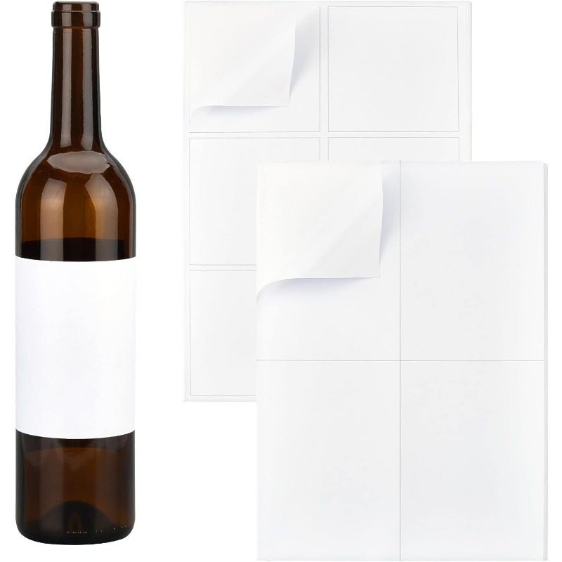 Wine Bottle Size - 20 Vellen/100 Stuks Blanco Wijnetiket 2