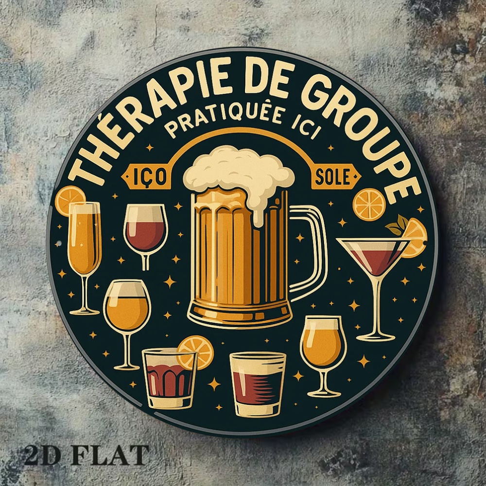 2D Platte Ronde Vintage Metale - Beer And Wine Quote recensie en prijs