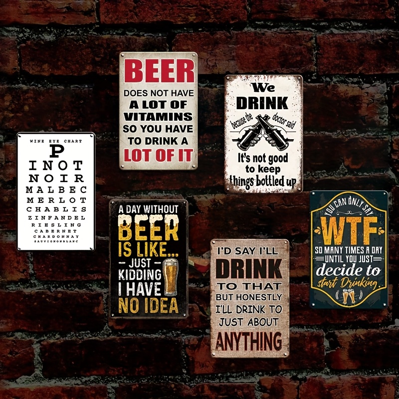 1 Stuk Vintage 2D Platte Grapp - Beer And Wine Quote recensie en prijs