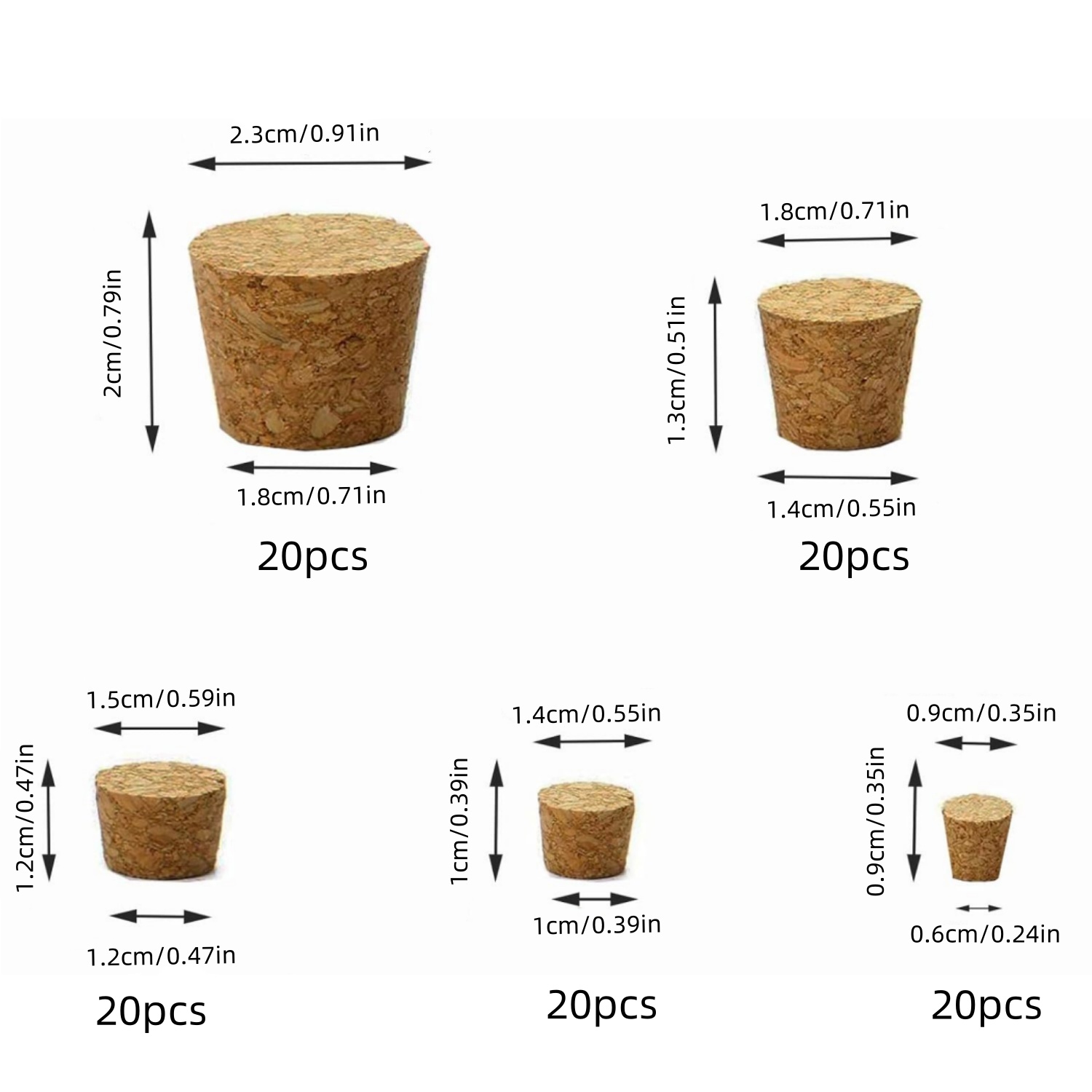 100 Pak Diverse Kurk Stoppen W - Wine Bottle Size recensie en prijs