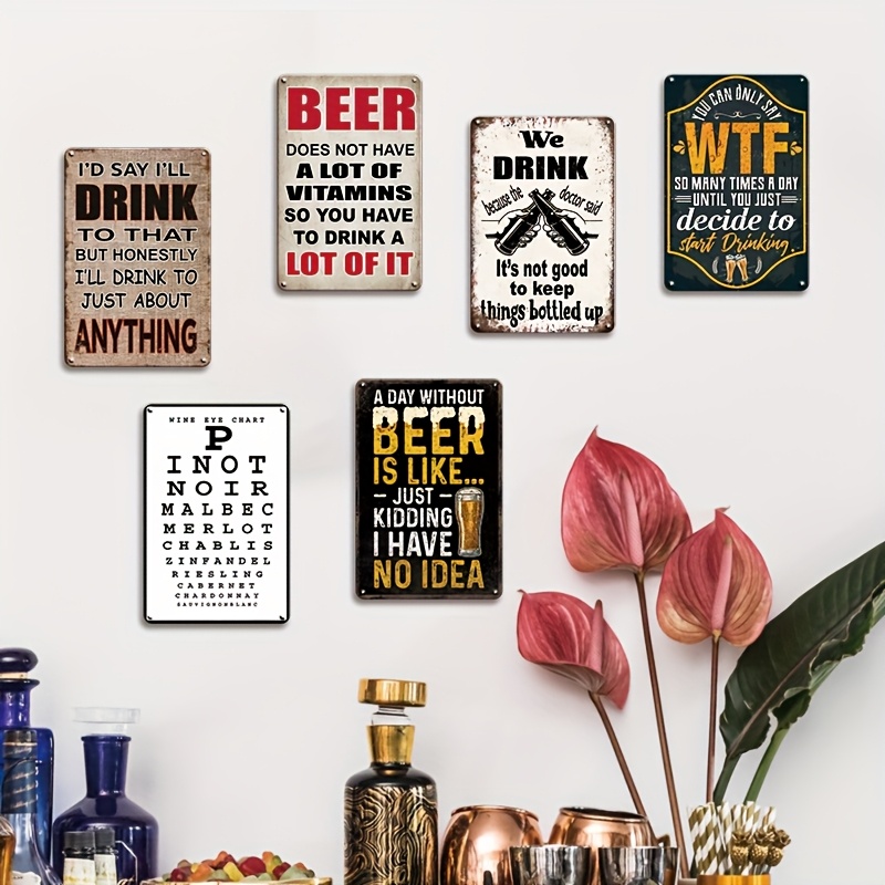 1 Stuk Vintage 2D Platte Grapp - Beer And Wine Quote recensie en prijs