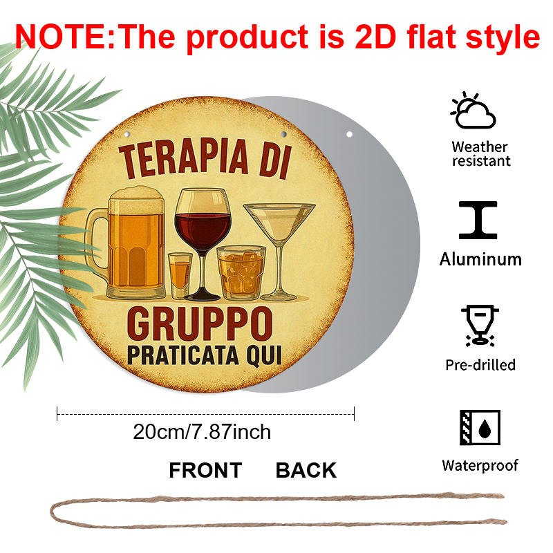 2D plat, 1 stuk 7,87 inch rond - Beer And Wine Quote recensie en prijs
