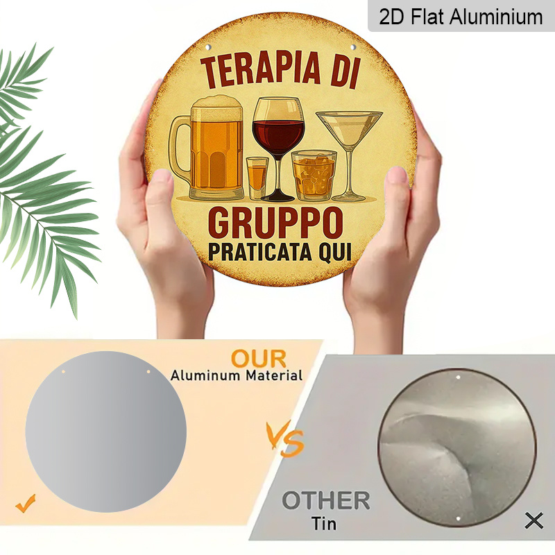 2D plat, 1 stuk 7,87 inch rond - Beer And Wine Quote recensie en prijs