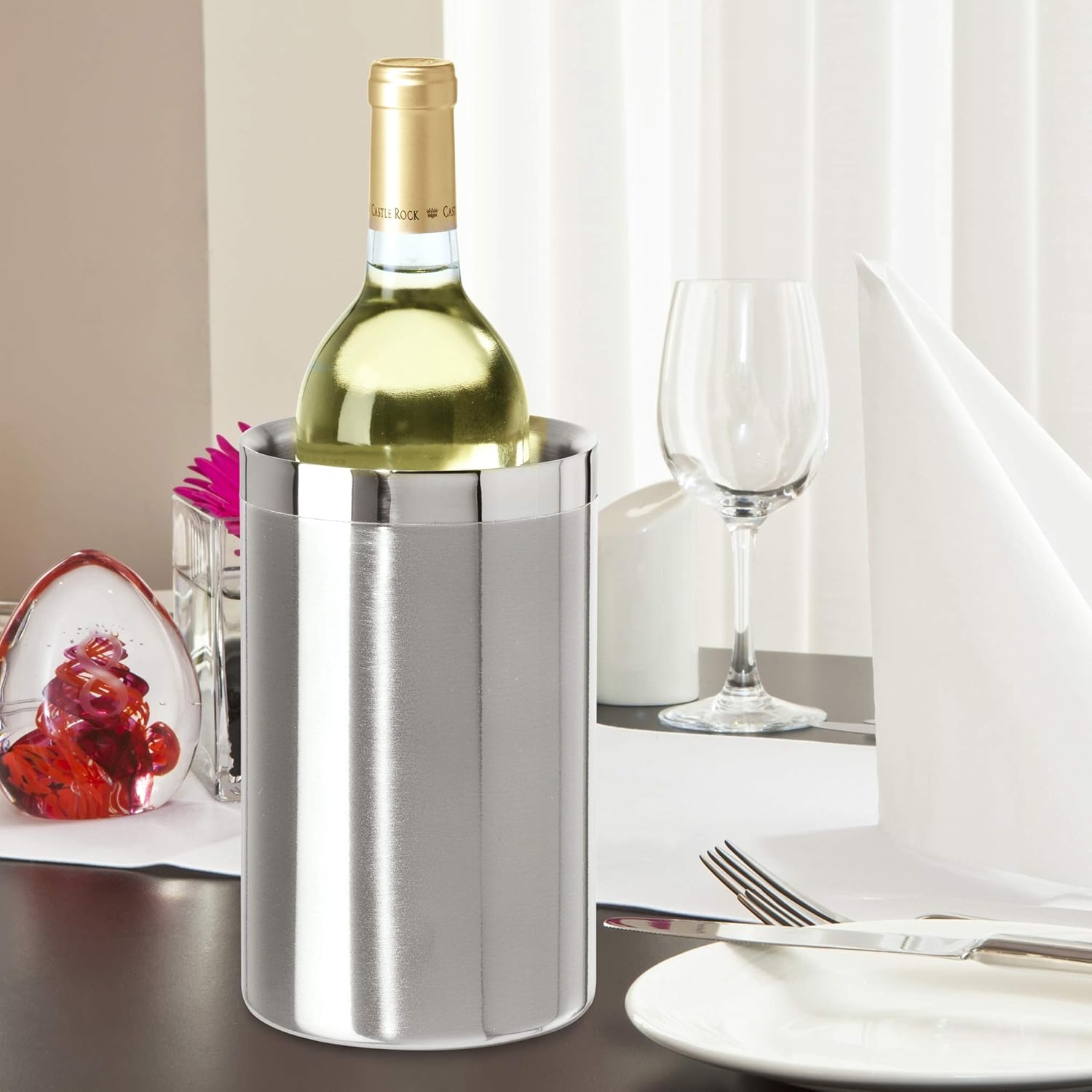 Dubbelwandige wijnkoeler van r - Wine Bottle Size recensie en prijs