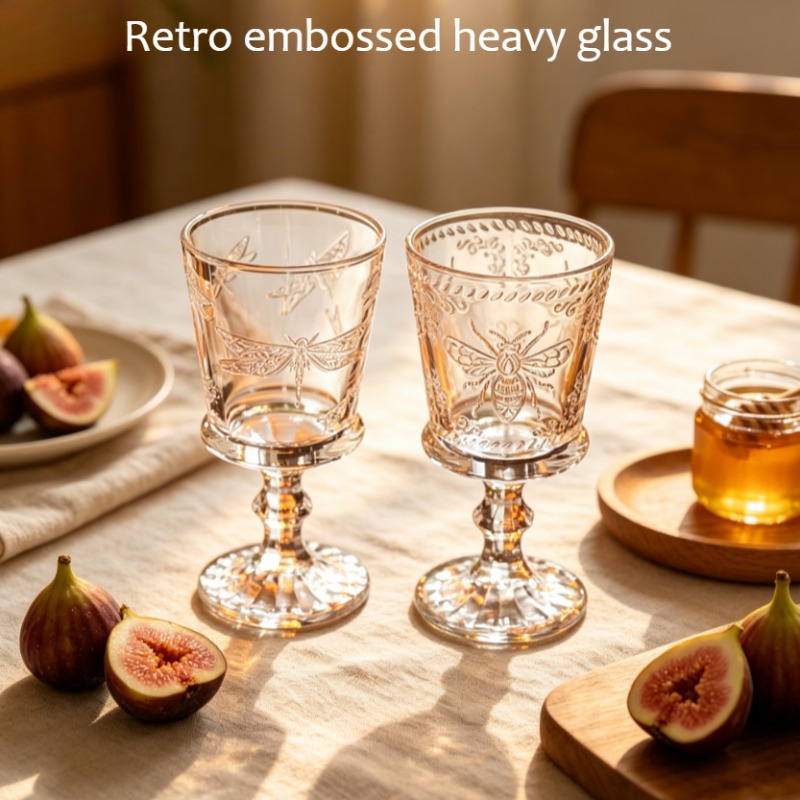 Glazen bekers met vlinderrelie - Wine Beer Coffee Drink recensie en prijs